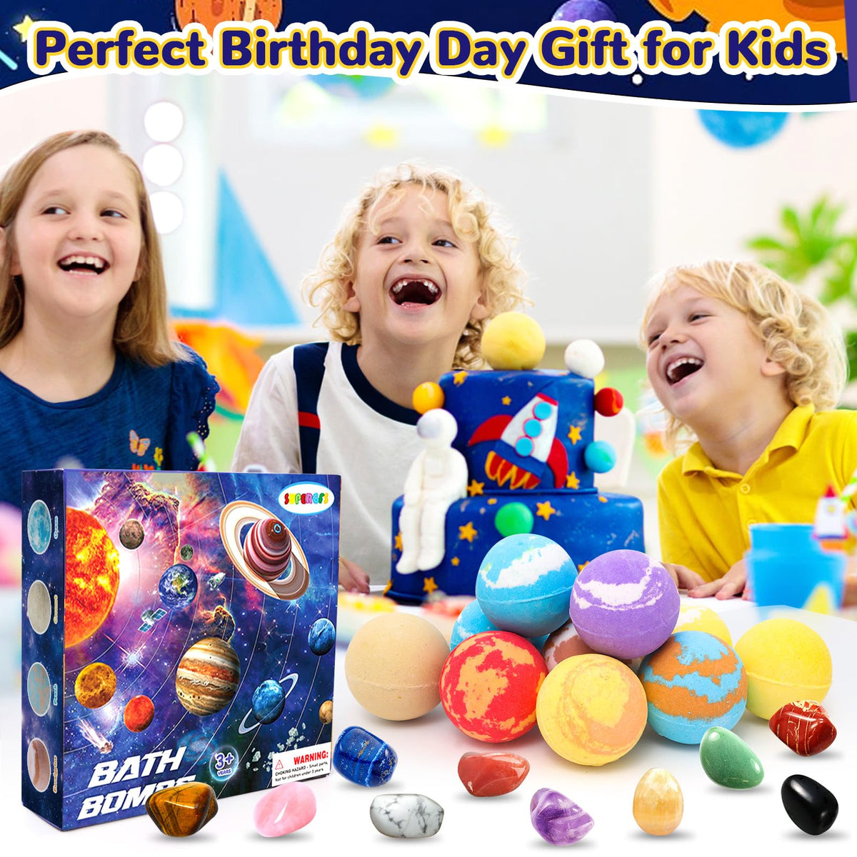 SUPERGFS gemstone toys inside bath bombs for necklaces or collectibles