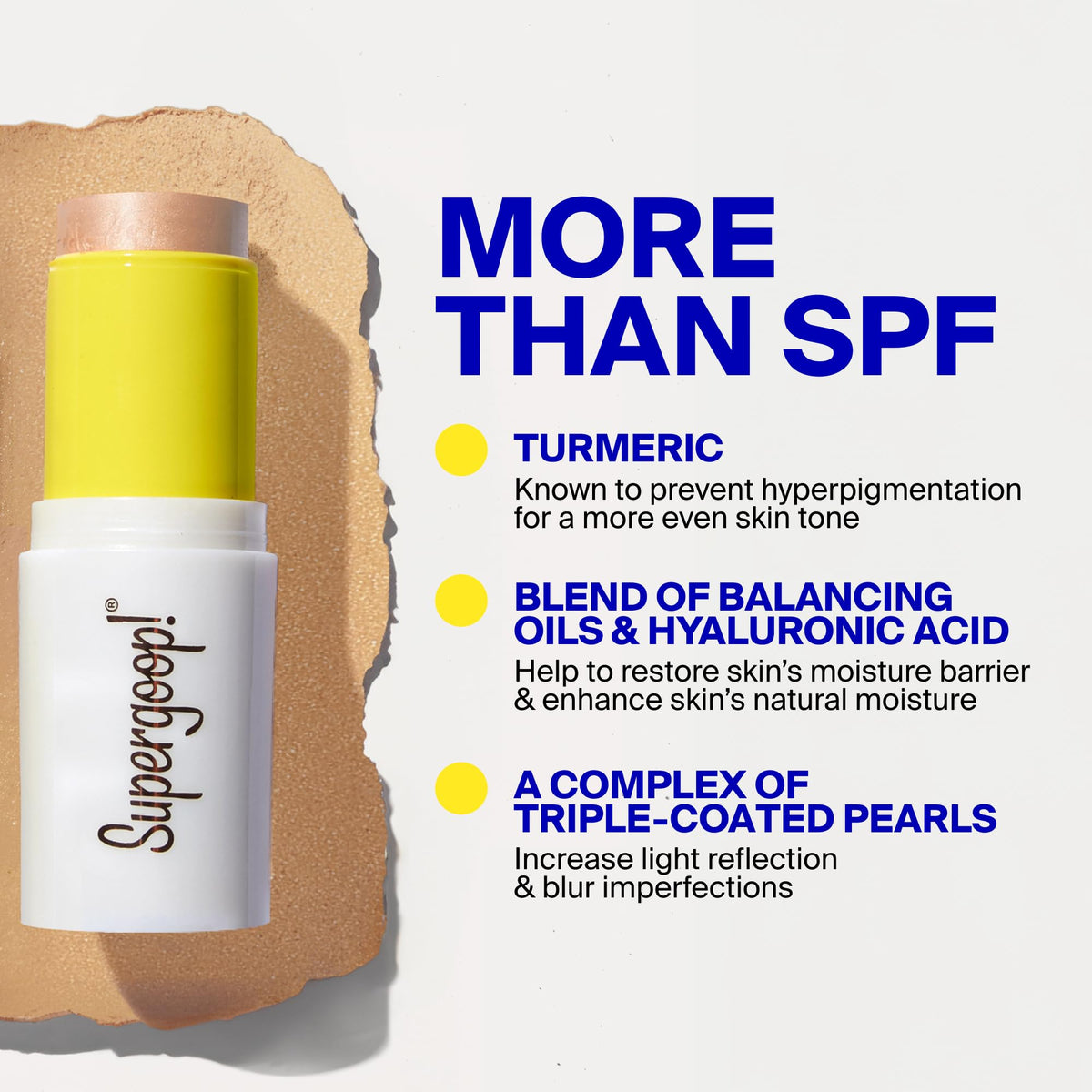 Supergoop Glowscreen Sunrise texture showcases lightweight makeup-gripping primer feel.