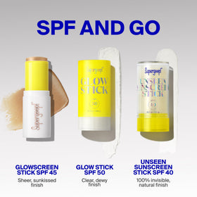 Supergoop Glowscreen stick enables portable sun protection with visible glow.