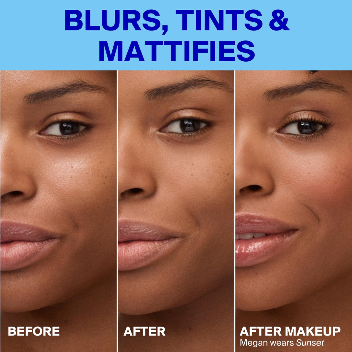 Oil-free, lightweight MatteScreen texture suitable for all skin types.