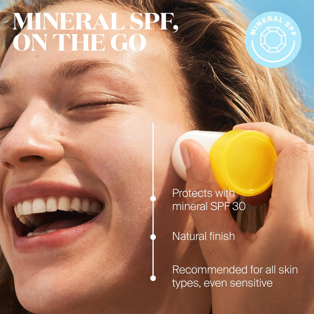 Zinc oxide-based mineral SPF 30 with 16% zinc oxide for protection.