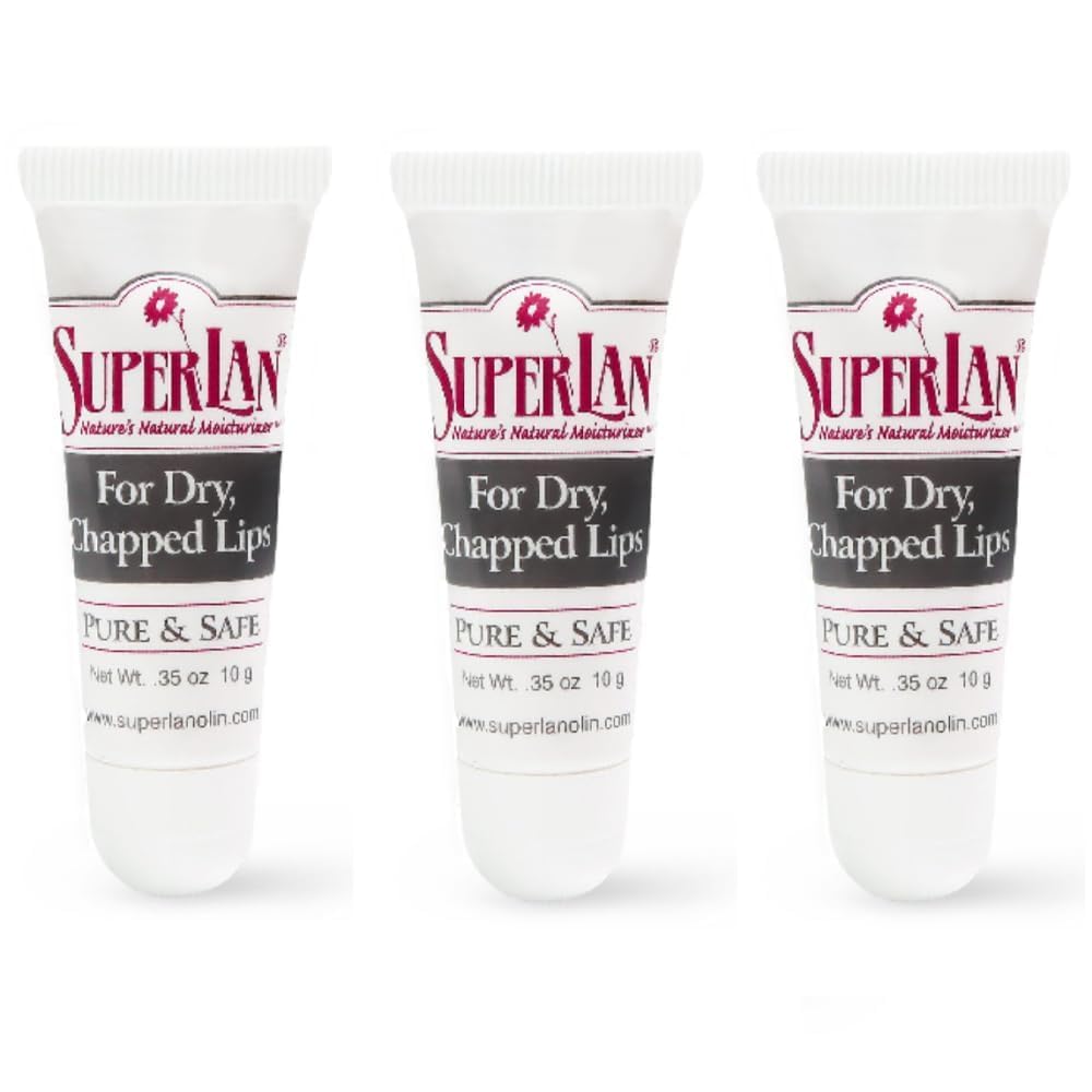 Superlan Lanolin Lip Balm tube shown ready for on-the-go hydration.