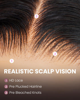 SUPERLOOK wig highlighting bleached knots for a natural-looking scalp illusion.