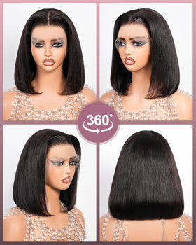 SUPERLOOK Brazilian virgin hair bob in 10 inches with silky straight texture.