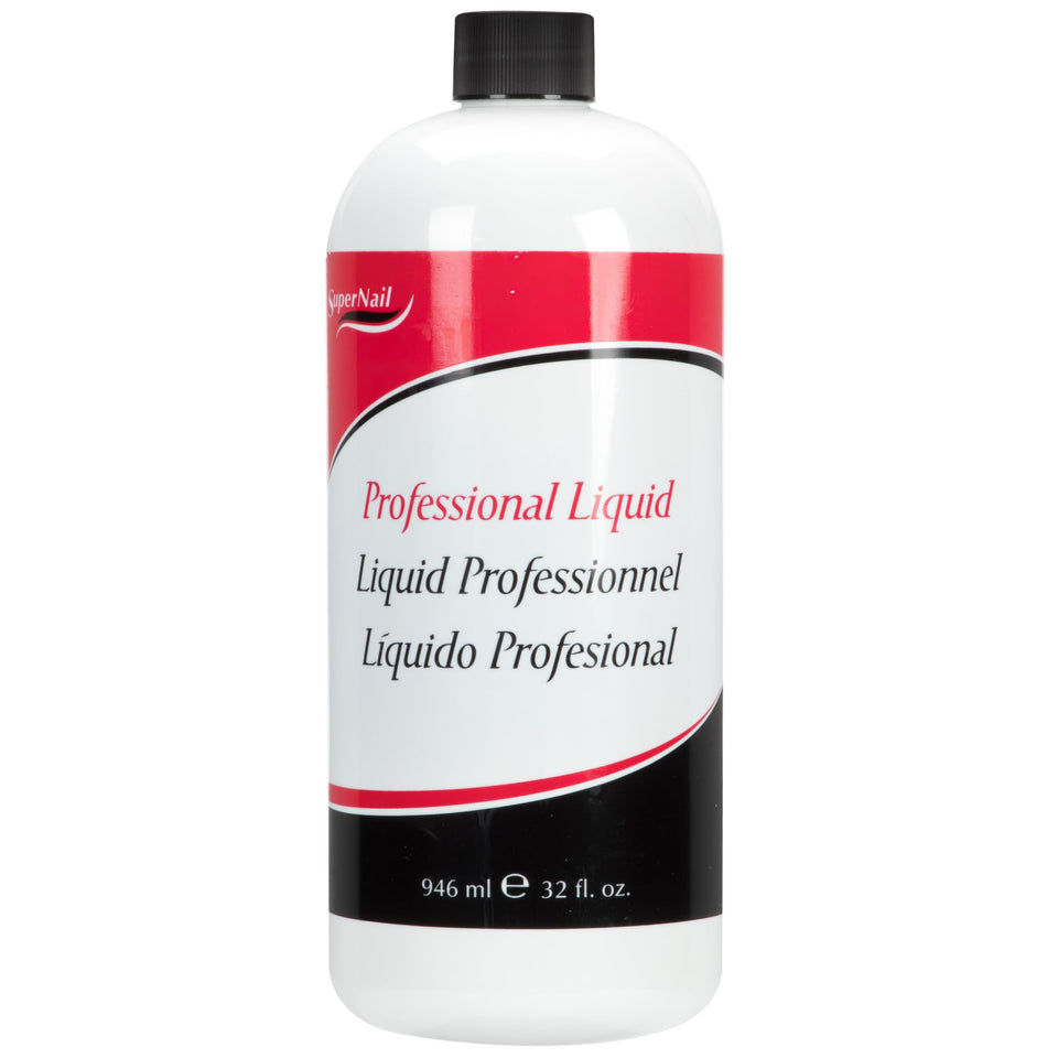 SuperNail Nail Liquid 32oz bottle showing premium acrylic monomer for durable nails