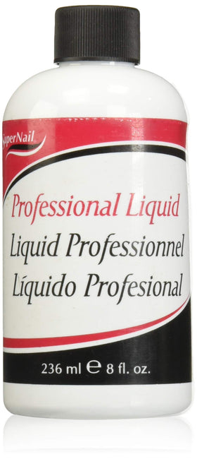 SuperNail Nail Liquid 8oz bottle pour for smooth acrylic application.