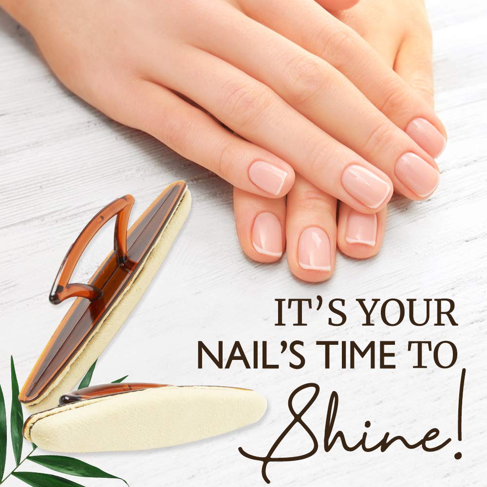 Grip-handle design provides comfortable hold during manicure sessions with the buffer.