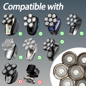 SUPERNB SHPAVER-compatible heads image demonstrates wide compatibility across major rotary shavers.