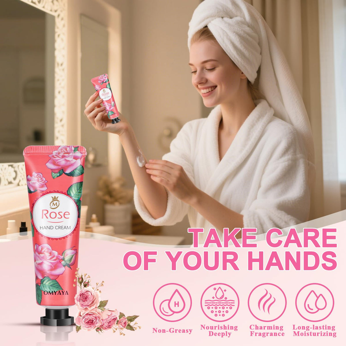 SUPERSUN hand cream natural formula softens dry hands.