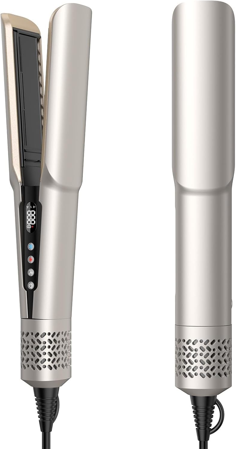 SUPGALIY hair straightener close-up showing rapid heat-up for quick styling.