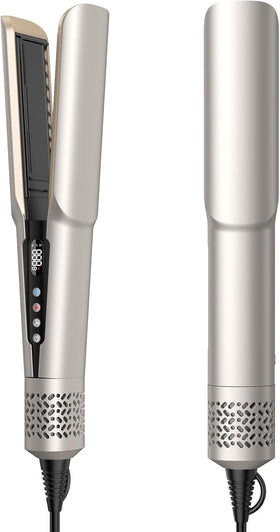 SUPGALIY hair straightener close-up showing rapid heat-up for quick styling.