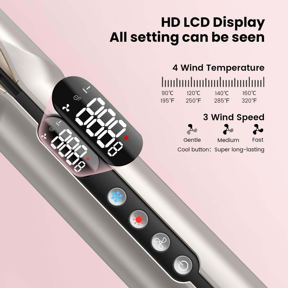 SUPGALIY LCD display temperature control for precise styling.
