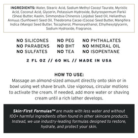 Supply shaving cream being applied for moisturized post-shave skin