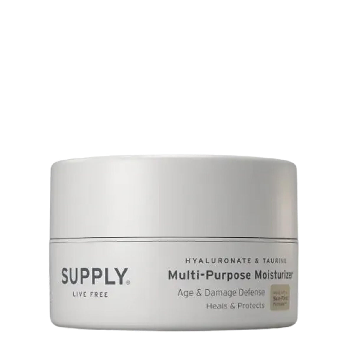 Supply multi-purpose face moisturizer bottle cap provides oil-free hydration.