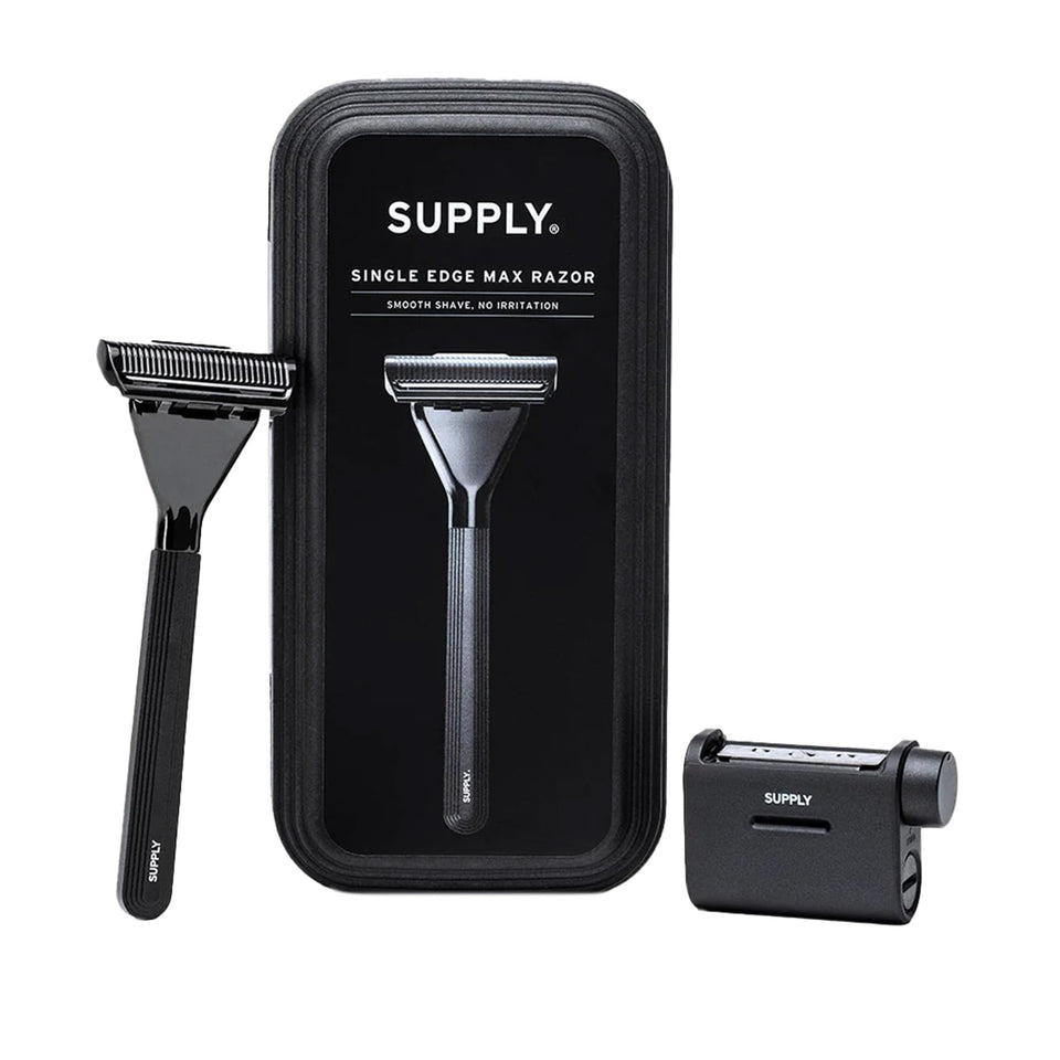 Supply Single Edge Max Razor pivoting head offers precise shaving.