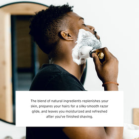 Supply thick lather demonstrates a rich foam for a smooth razor glide