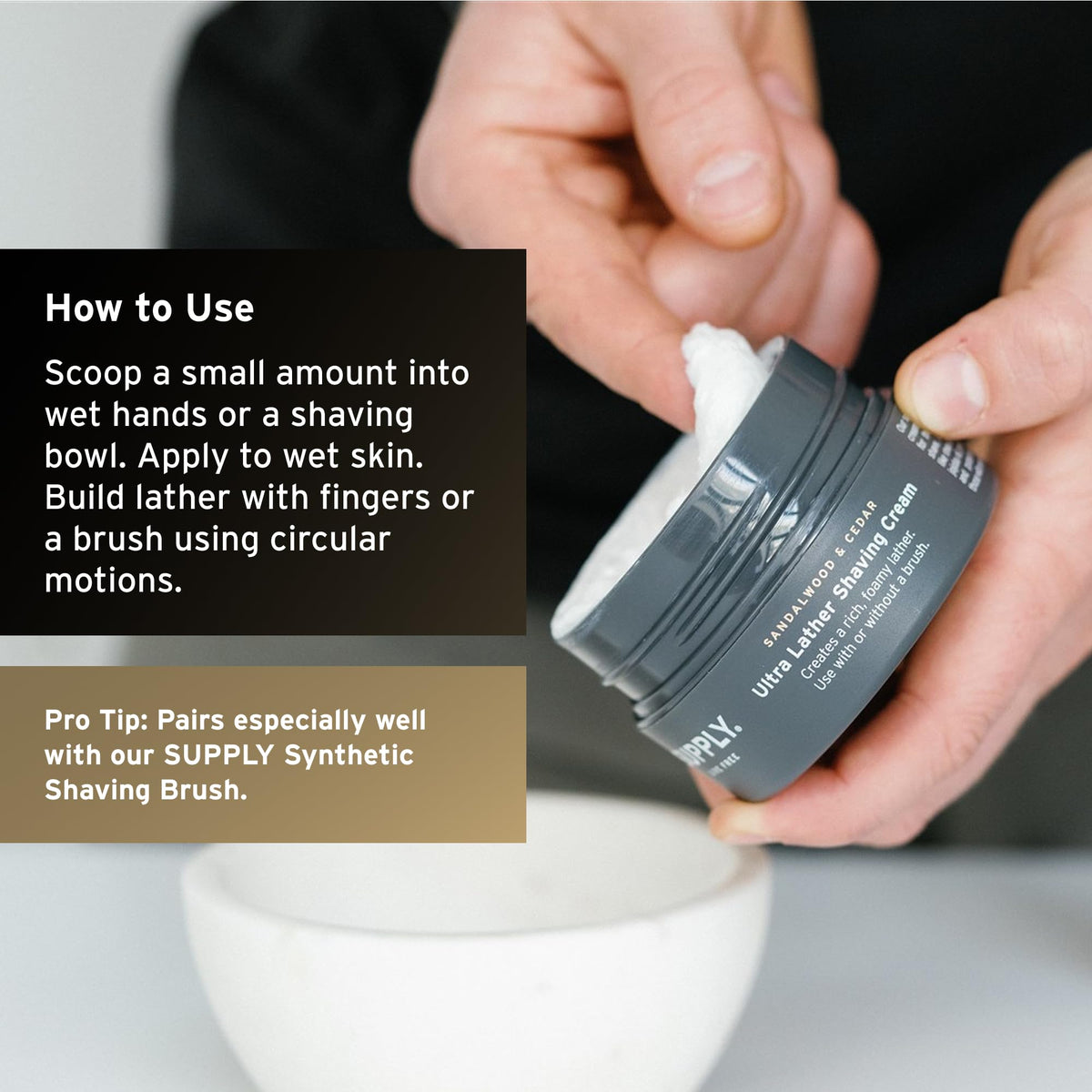 Supply Ultra Lather Shaving Cream Kaolin Shea Jojoba ingredients softening stubble