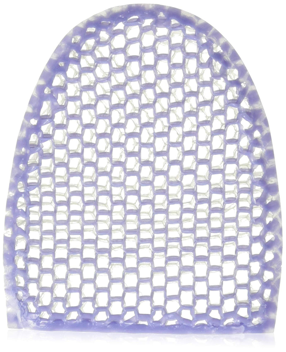 Supracor Spacell facial sponge in lavender and white for gentle cleansing and exfoliation.