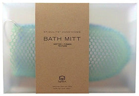 Supracor Stimulite bath mitt green firm close-up for deeper exfoliation and invigorating massage.