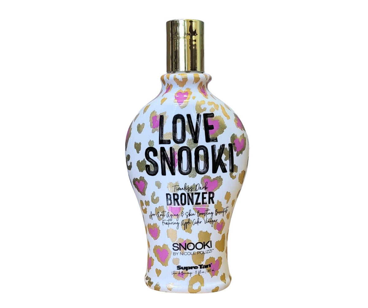 Supre Snooki Love Snooki Dark Bronzing Blend bottle showing deep, radiant color