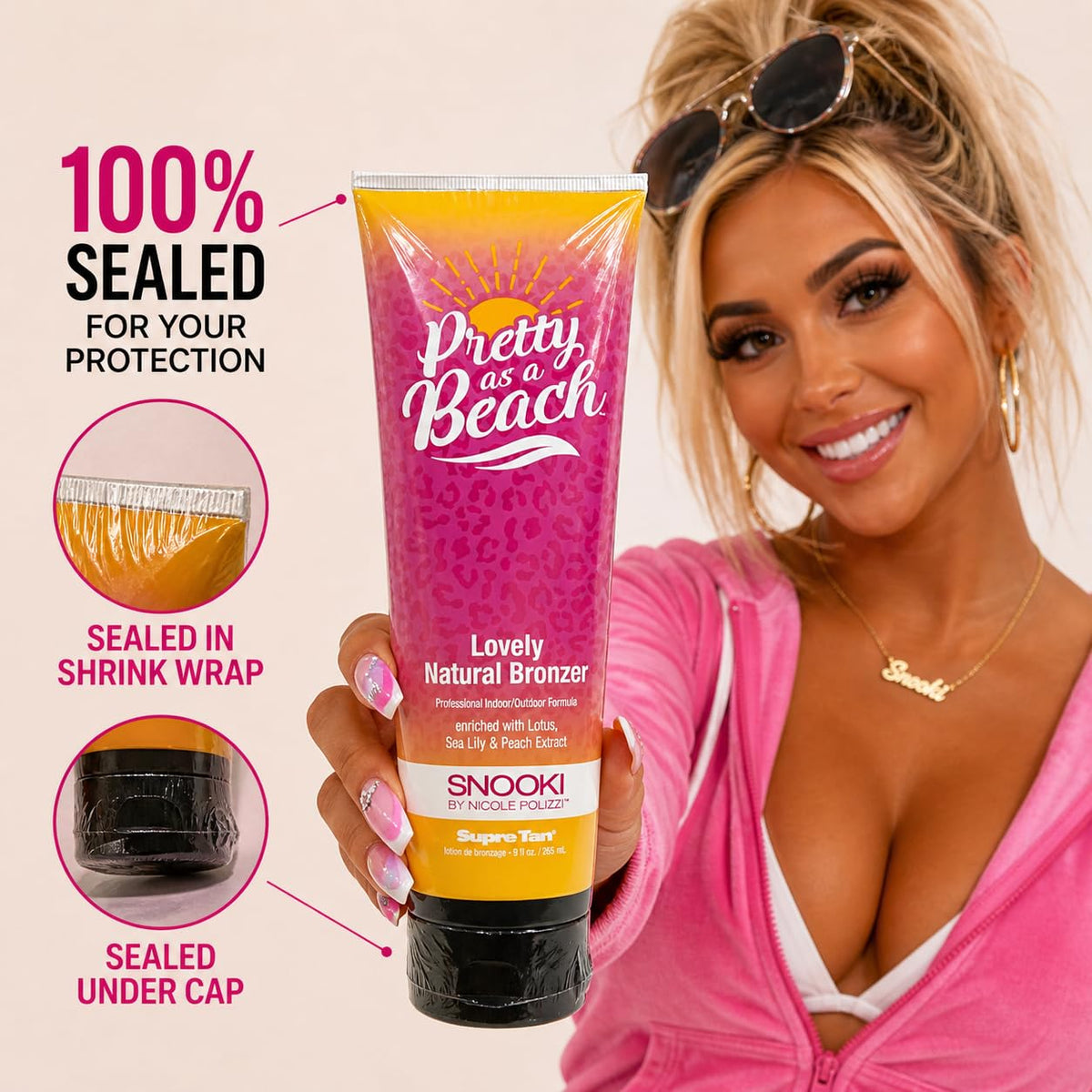 Texture close-up of Supre Snooki Pretty As A Beach bronzer cream