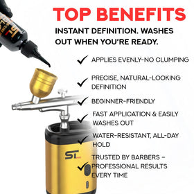 Supreme Trimmer Airbrush Bald Spot Masking blends thinning areas for a seamless appearance.