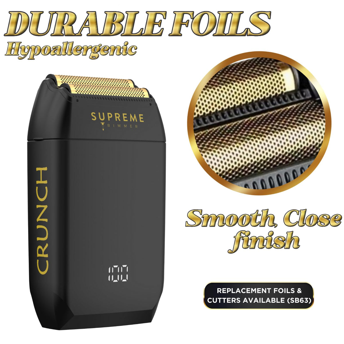SB63 cutter included for reliable replacement on professional shaver