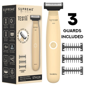 Supreme Trimmer Testii STH120 guard combs 1-3-5 mm offer customizable trimming lengths.