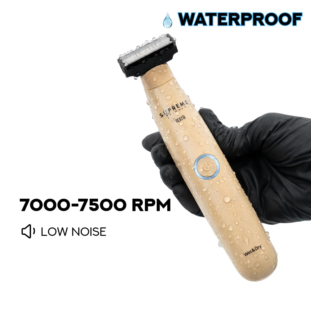Supreme Trimmer Testii STH120 90-minute runtime enables extended cordless grooming.