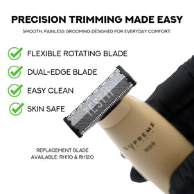 Supreme Trimmer Testii STH120 waterproof use demonstrates shower-ready trimming and easy cleanup.
