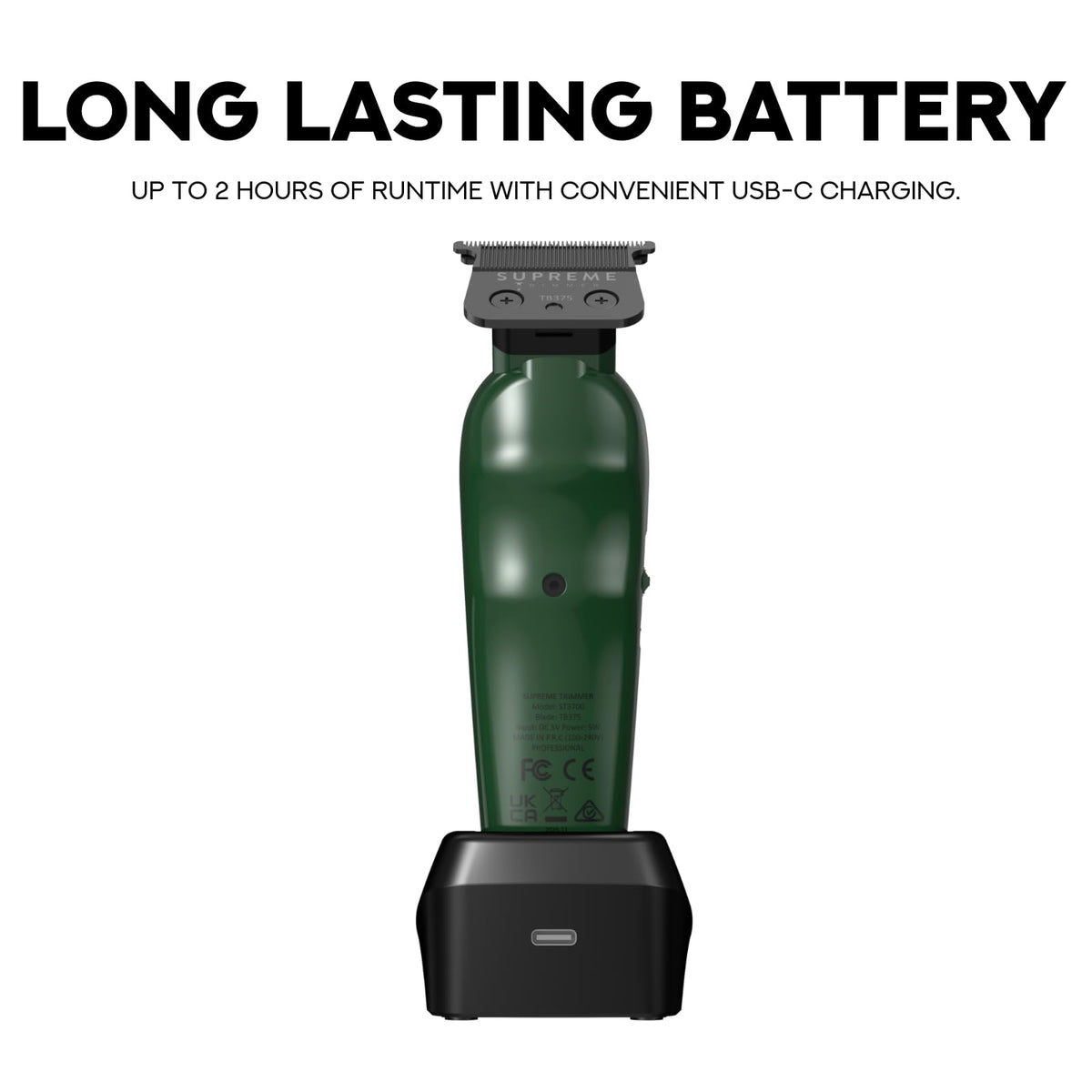 Supreme Trimmer Vader Lite USB-C charging for quick power on the go.