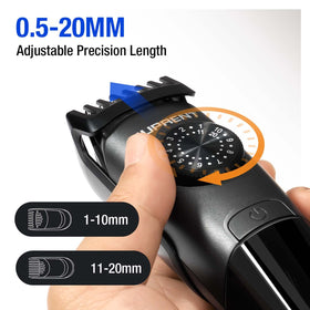SUPRENT trimmer USB-C fast charging delivers up to 90 minutes of use.