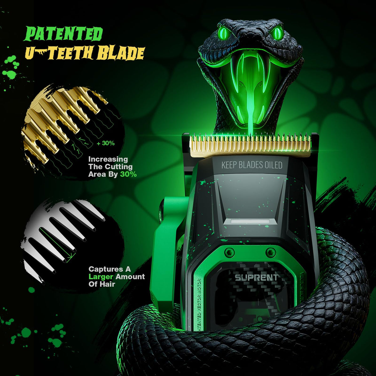 SUPRENT FANGS ergonomic pro design offers comfortable grip for long sessions