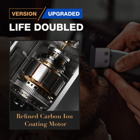 SUPRENT Pro LED display on clipper indicating battery life and maintenance needs.