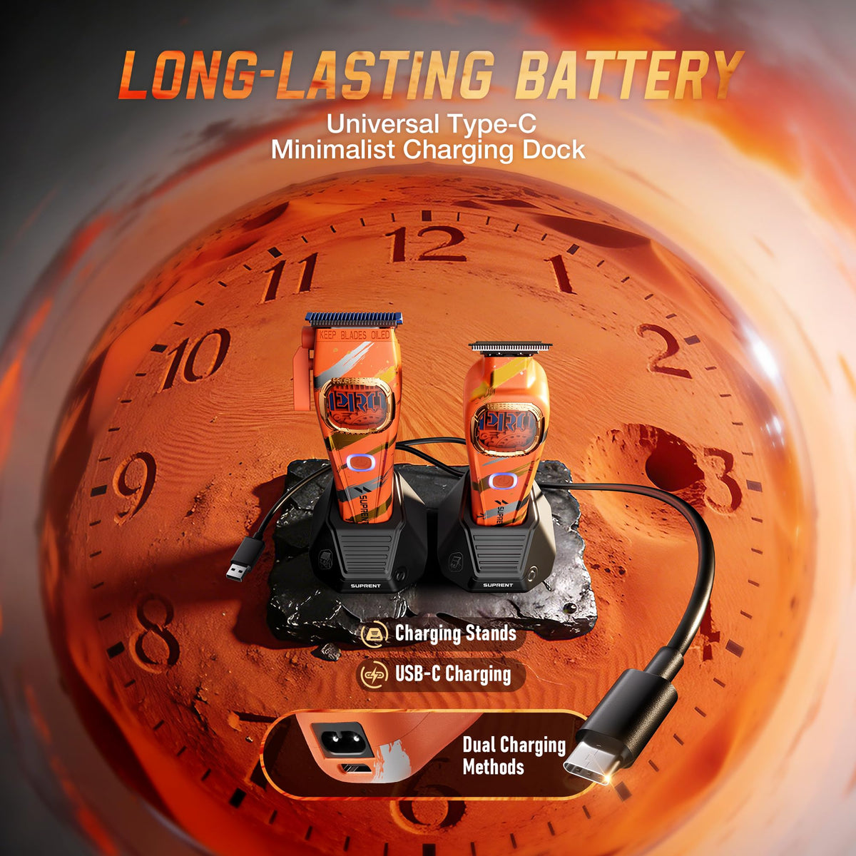 SUPRENT Sandstorm ergonomic grip and dual-speed control for confident styling