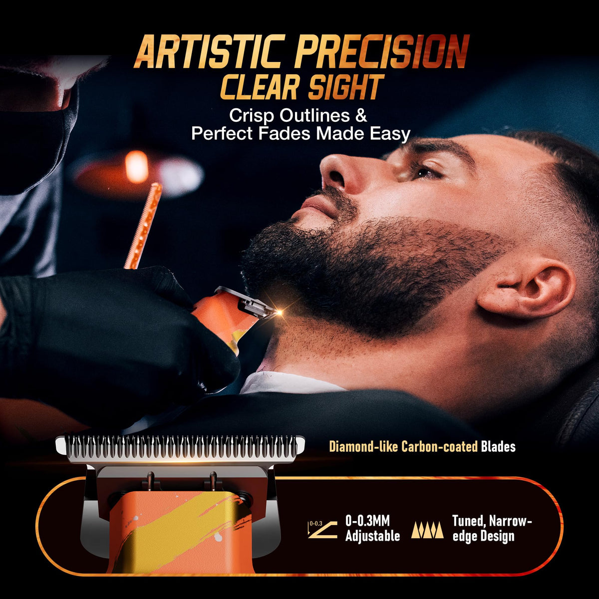 SUPRENT Sandstorm zero-gapped trimmer with diamond coating for precise lines