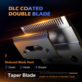 SUPRENT taper blade fade enables precise, barber-grade fades.