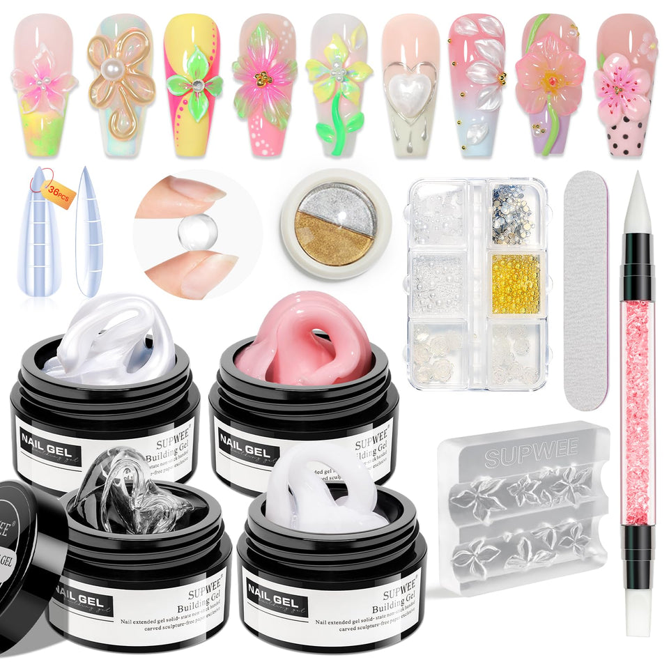 SUPWEE 3D Sculpting Gel four-color pack for versatile nail art design