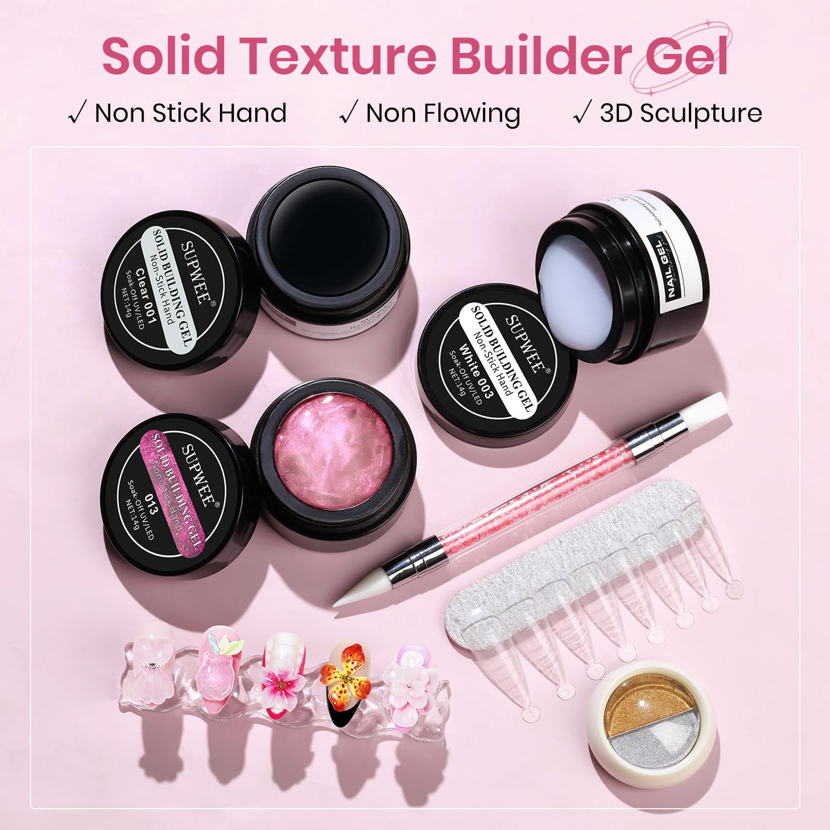 SUPWEE 3D Sculpting Gel Milky White for smooth sculpting at home.