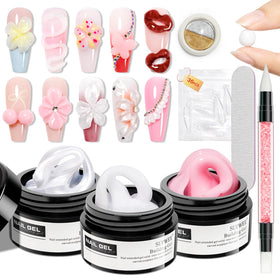 SUPWEE 3D Sculpting Gel Pearl White swatch for smooth nail extensions.
