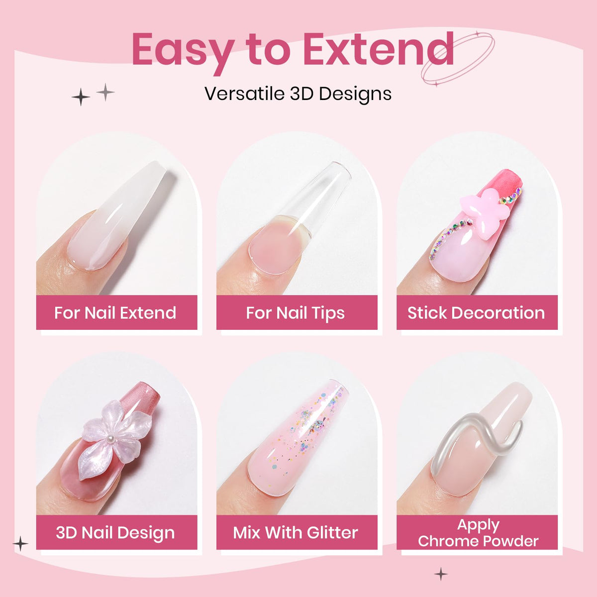 SUPWEE 3D Sculpting Gel Pink swatch for soft, dimensional nails.