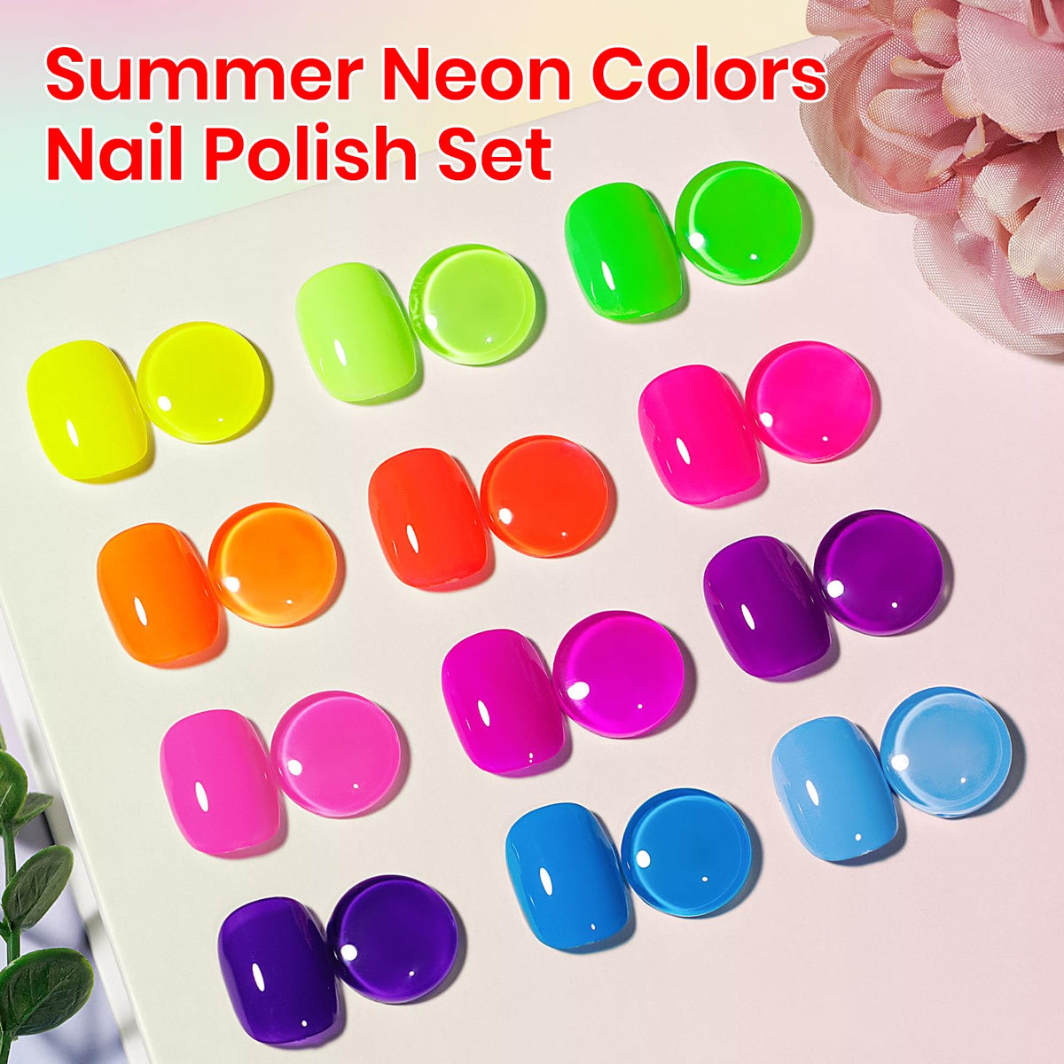 SUPWEE Bright Neon orange nail polish swatch for bold summer look.