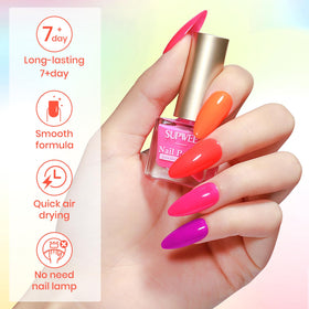 SUPWEE Bright Neon pink shade swatch for playful daytime nails.