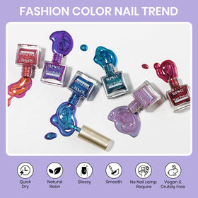 Bottle 08 pairs with base/top coats for durable, glossy results.