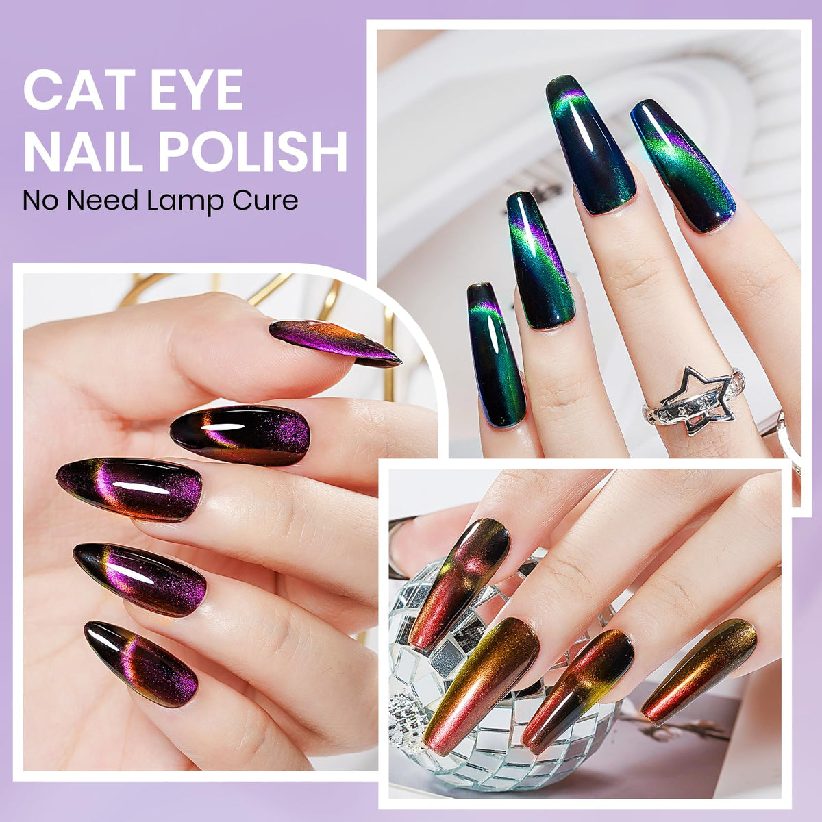 SUPWEE cat-eye shade 3 bottle adds glamorous reflection under lighting.
