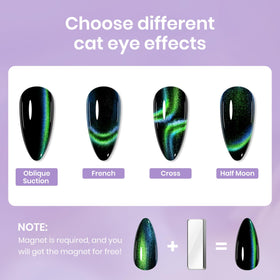 SUPWEE cat-eye shade 4 bottle pairs with base for a quick, eye-catching manicure.