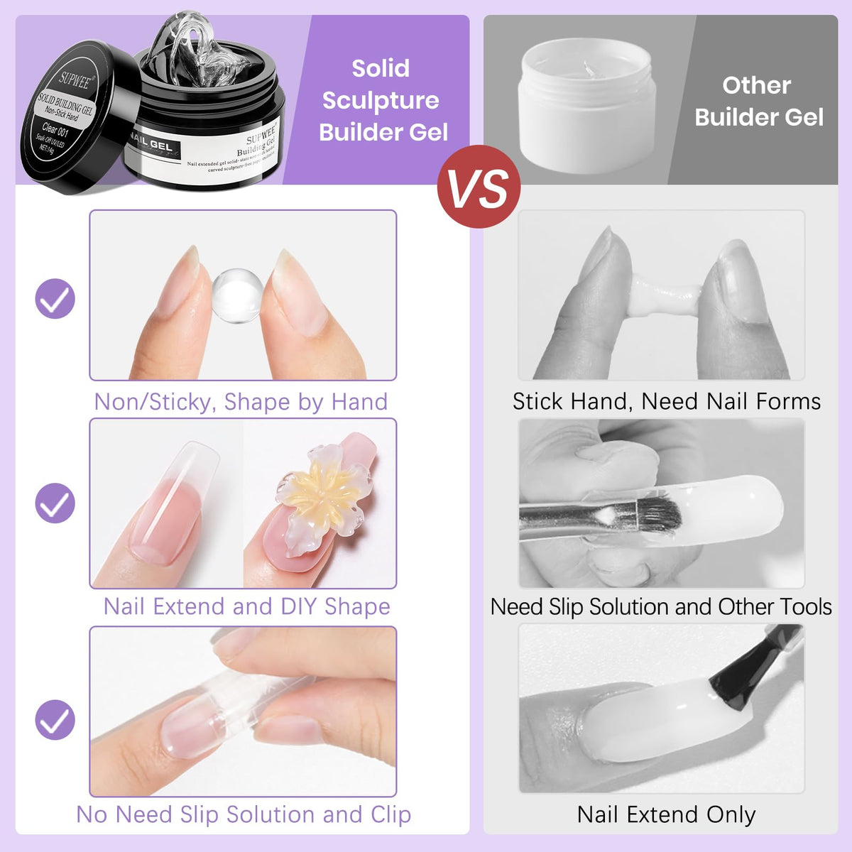 SUPWEE chrome silver powder for metallic accents on nails.