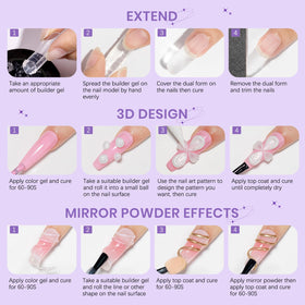 SUPWEE extended molds for easy nail carving and creative designs.