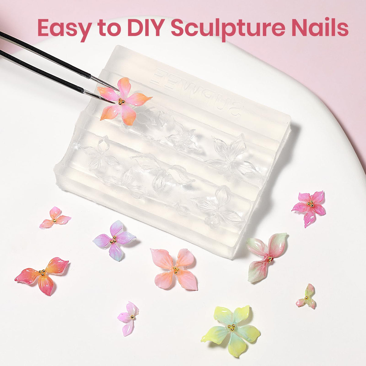 SUPWEE nail art rhinestones and silicone pen for detail work