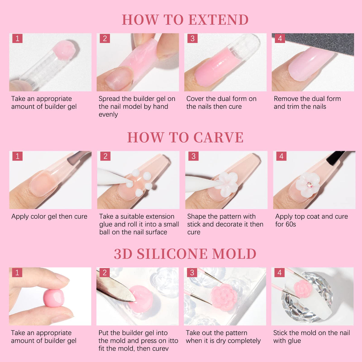 Supwee solid builder gel for convenient home nail projects